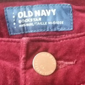 NWOT Old Navy Rockstar Mid-rise Velvet Skinny Jeans